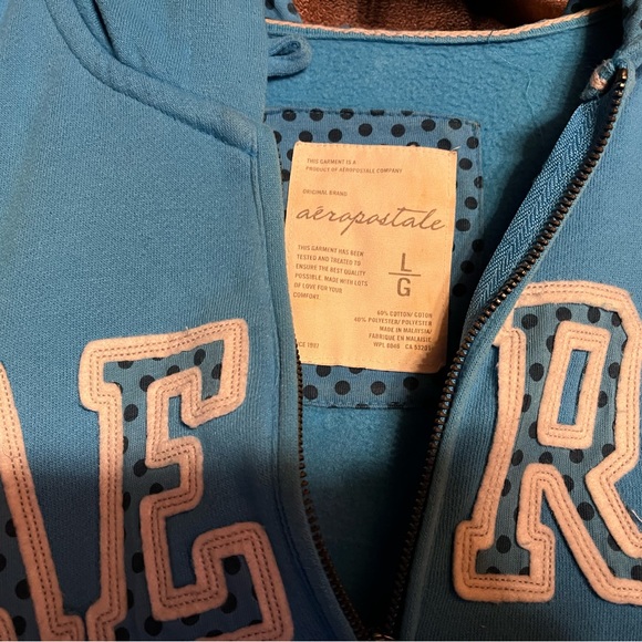 Aeropostale blue zip up hoodie L - Picture 2 of 3